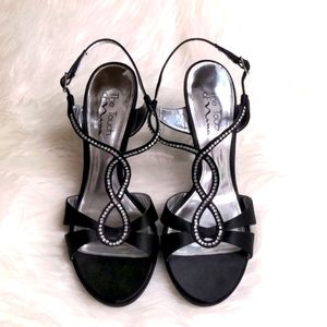 🥂Nina Black Satin Heels